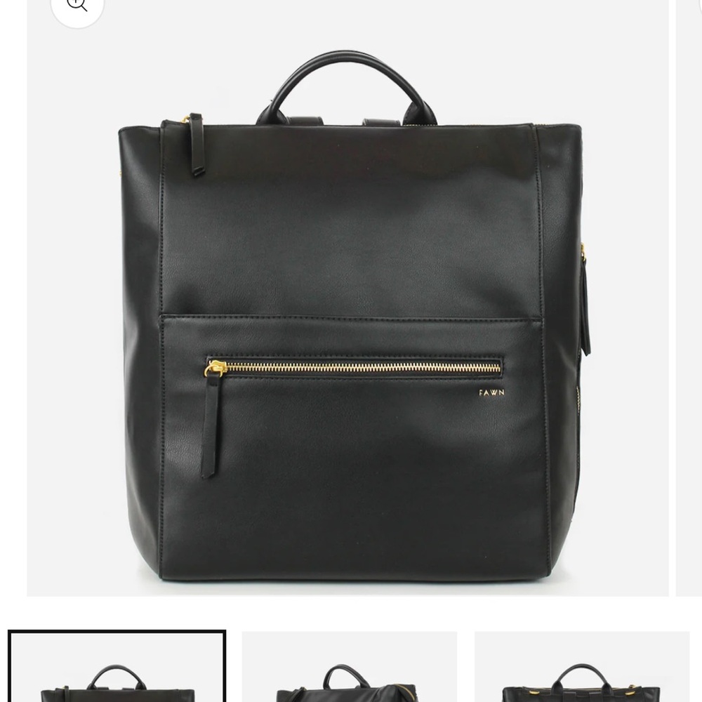 Fawn Design Black and Gold Diaper Bag
